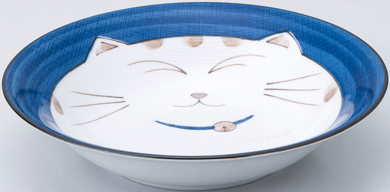 笑いネコ 反型カレー皿